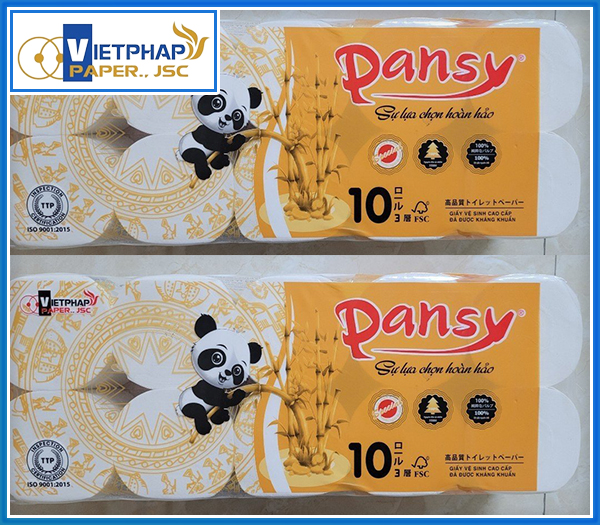 Pansy yellow toilet paper with 10 rolls